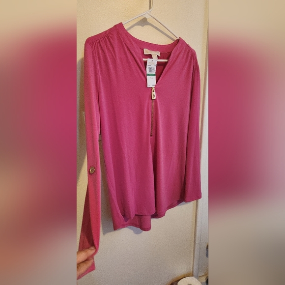 NWT Michael Kors Silk Pink Blouse - Picture 2 of 5